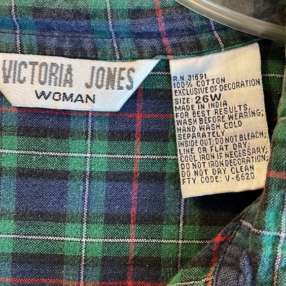 Victoria Jones Woman Winter Christmas Button Up Shirt Sz 26W - Picture 3 of 7